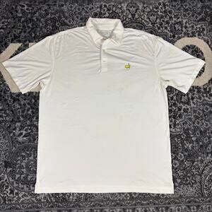 Masters Tech Shirt Mens Sz XL White Golf Polo Collared Breathable Augusta Solid